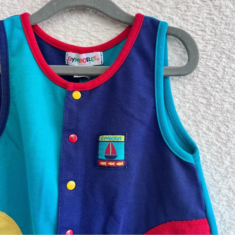 Gymboree Vintage Colorblock‎ 90s Blue One Piece Romper Size 18-24 Months/Small